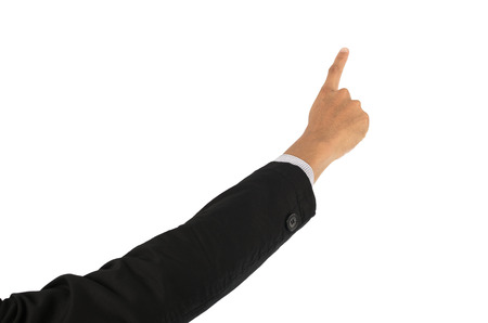 Finger Business That stood out to touch Isolated on white background with clipping path.の写真素材