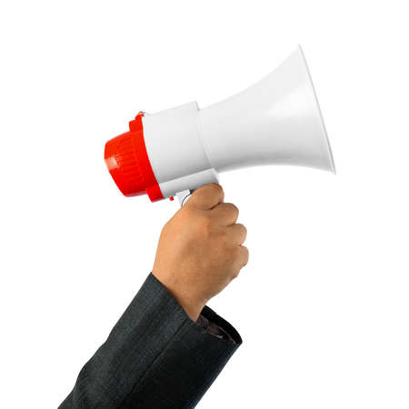 Handheld Megaphone Isolated on white background with clipping path.の写真素材