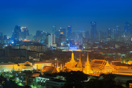 Grand palace at twilight in Bangkok, Thailand