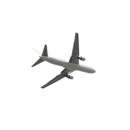 Isolated airplane on white with clipping path.の写真素材