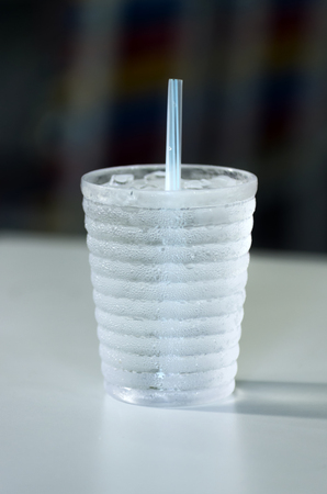 Drink a glass of water with a refreshing glass of water condensation.の写真素材