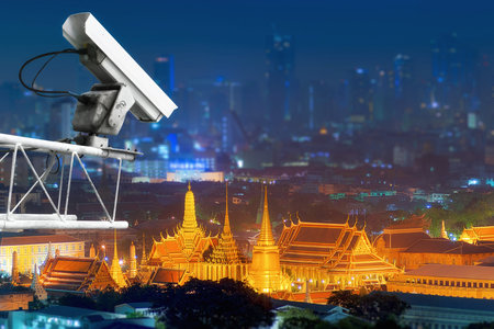 CCTV Motion Detection The background is the palace in Bangkok.