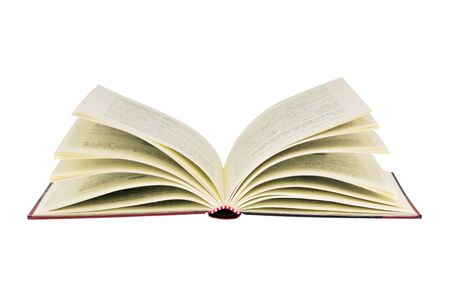 Open book isolated on white, with clipping path.の写真素材