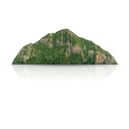Panorama mountain isolated on a white background, with clipping path.の写真素材