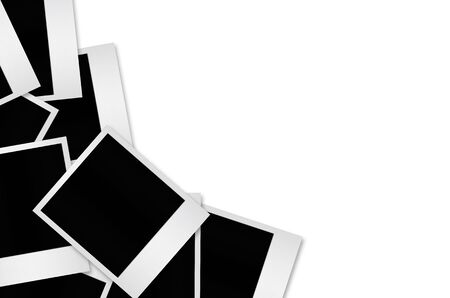 Blank photo papers isolated on white with clipping path.の写真素材