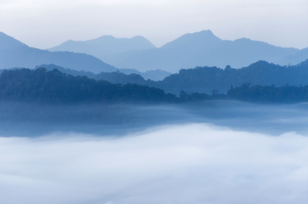 The sea of fog in the Central Valley Kaeng Krachan National Park, Phetchaburi, Thailand.の写真素材