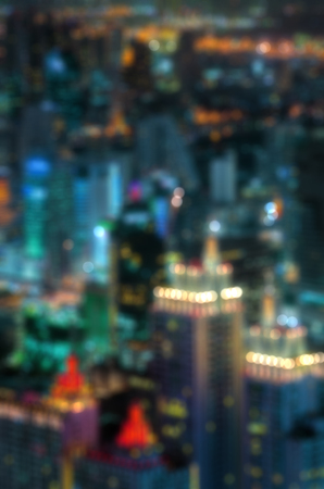 Blurred lights from the top view of skyscrapers, Bangkok.の写真素材