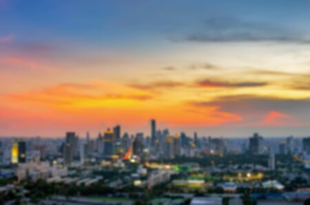 Blurred abstract background lights, beautiful cityscape.の写真素材