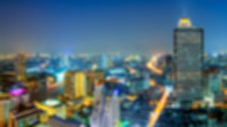 Blurred lights from the top view of skyscrapers, Bangkok.の写真素材