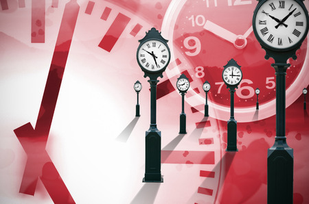 Double exposure time background. Time and love concept.の写真素材