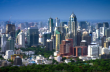 Blurred lights from the top view of skyscrapers, Bangkok.