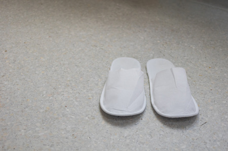 Shoes for patients on the floor in patient rooms, Idea health background.の写真素材