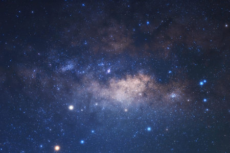 Milky way galaxy with stars and space dust in the universe, long speed exposure.