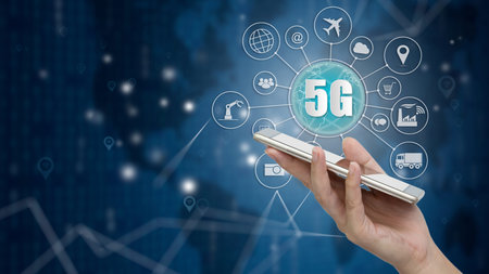 5G network wireless systems and internet of things, Smart city and communication network with...