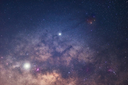 Milky way galaxy with stars and space dust in the universe, long speed exposure.の写真素材