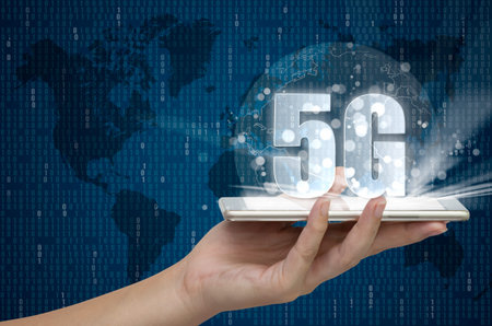 5G network wireless systems and internet of things, Smart city and communication network on...