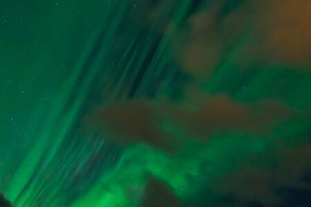 Aurora Borealis (Northern Lights) on sky at night in Norway, Beautiful in winter Norway, Scandinavia.の写真素材