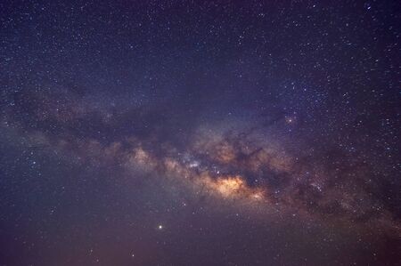 Milky way galaxy with stars and space dust in the universe, long speed exposure, Night landscape with colorful Milky Way, Starry sky  at summer, Beautiful Universe, Space background.の写真素材