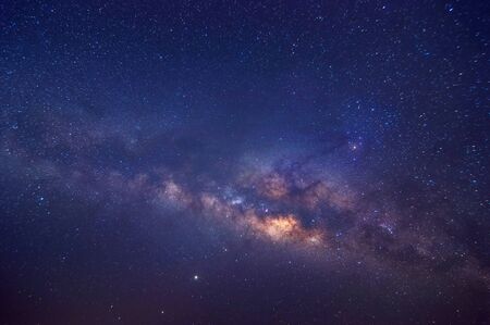 Milky way galaxy with stars and space dust in the universe, long speed exposure, Night landscape with colorful Milky Way, Starry sky  at summer, Beautiful Universe, Space background.の写真素材
