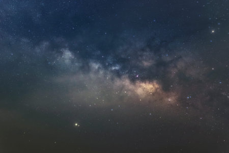 Milky way galaxy with stars and space dust in the universe, long speed exposure, Night landscape...