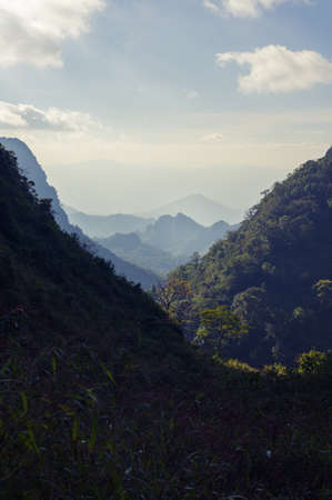 The view on the way up to Doi Luang Chiang Dao, Chiang Mai, Thailand.の写真素材