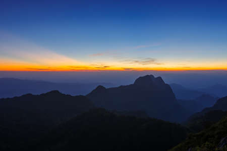 Travel Viewpoint. Doi luang chiang dao mountain sunset, Chiang mai, thailand.の写真素材