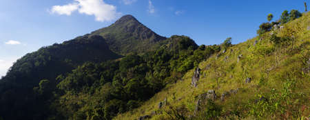 The panorama view on the way up to Doi Luang Chiang Dao, Chiang Mai, Thailand.の写真素材