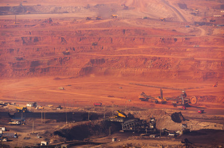Large machinery and vehicles Mining and transporting coal from mines to generate electricity. Mae Moh Coal Power Plant, Lampangの写真素材
