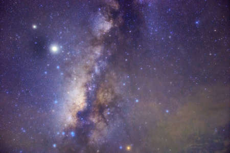 Milky way galaxy with stars and space dust in the universe, long speed exposure, Night landscape with colorful Milky Way, Starry sky  at summer, Beautiful Universe, Space background.の写真素材