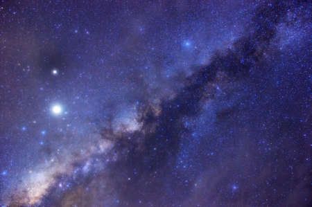 Milky way galaxy with stars and space dust in the universe, long speed exposure, Night landscape with colorful Milky Way, Starry sky  at summer, Beautiful Universe, Space background.の写真素材