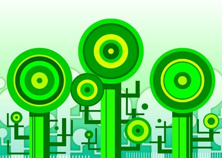 Going to the green forestのイラスト素材