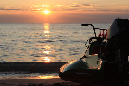 Jet ski on the beachの写真素材
