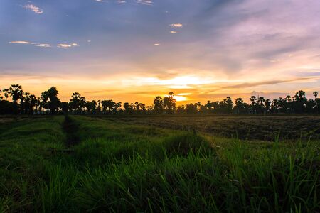 Watch the sunset at Phetchaburi Province in Thailand.の写真素材