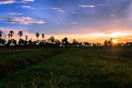 Watch the sunset at Phetchaburi Province in Thailand.の写真素材