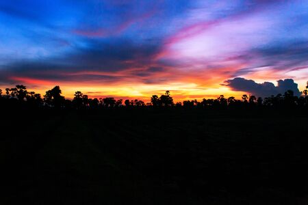Watch the sunset at Phetchaburi Province in Thailand.の写真素材