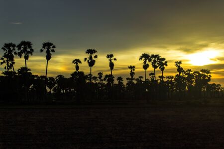 Watch the sunset at Phetchaburi Province in Thailand.の写真素材