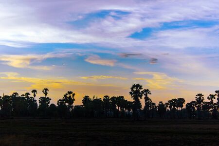 Watch the sunset at Phetchaburi Province in Thailand.の写真素材