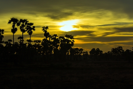 Watch the sunset at Phetchaburi Province in Thailand.の写真素材