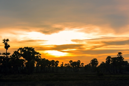 Watch the sunset at Phetchaburi Province in Thailand.の写真素材