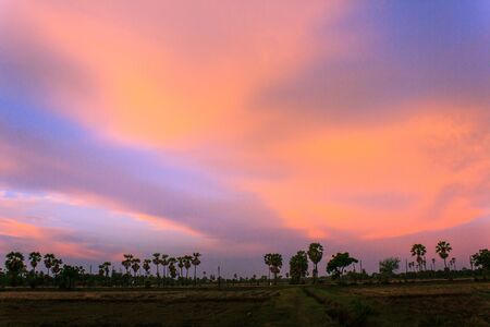 Watch the sunset at Phetchaburi Province in Thailand.の写真素材