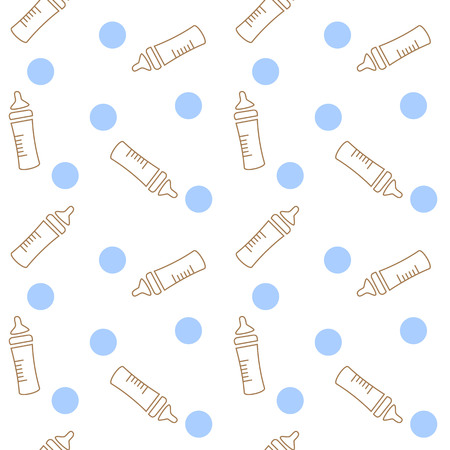 Pattern bottle baby boy related design.のイラスト素材