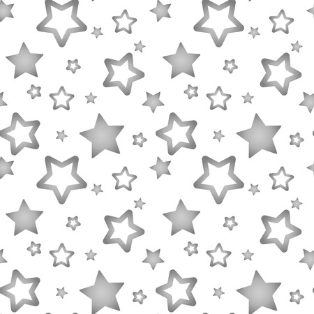 silver gray stars on a white background pattern seamless vector.のイラスト素材