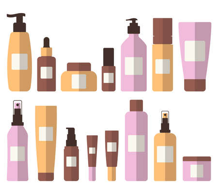Body care cosmetics set. flat style.のイラスト素材