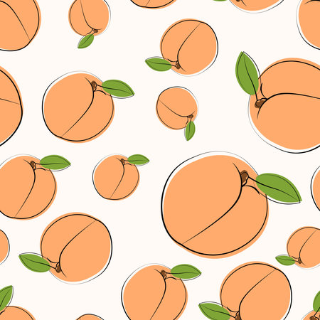 Peach seamless pattern for wallpapers, textiles, papers, fabrics, web pages.のイラスト素材