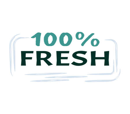 100% fresh sticker. Template for food, cosmetics needs.のイラスト素材