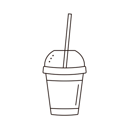 Coffee cup isolated on white background. Doodle style.のイラスト素材