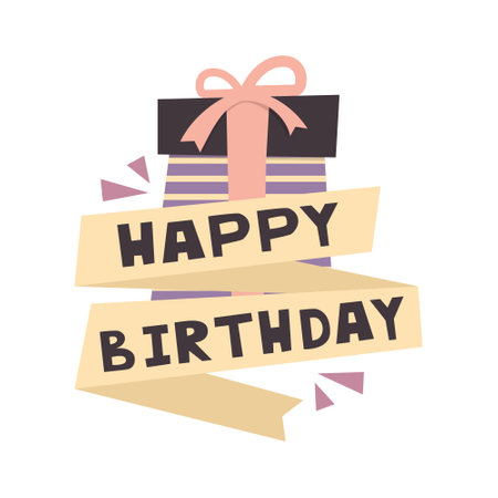 Happy birthday design for greeting cards, birthday cards, invitation cards. flat style.のイラスト素材