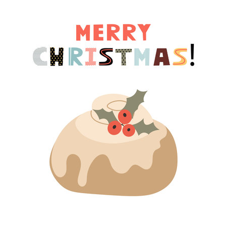 Set of Christmas objects. Cute simple scandinavian style.のイラスト素材