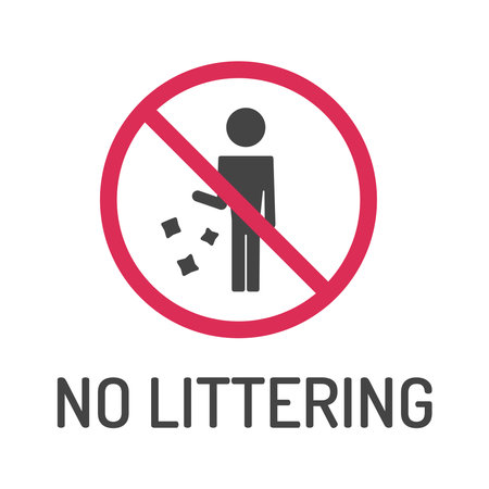 No littering poster. vector door plate signboard.のイラスト素材