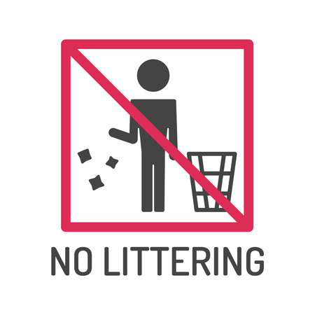 No littering poster. vector door plate signboard.のイラスト素材